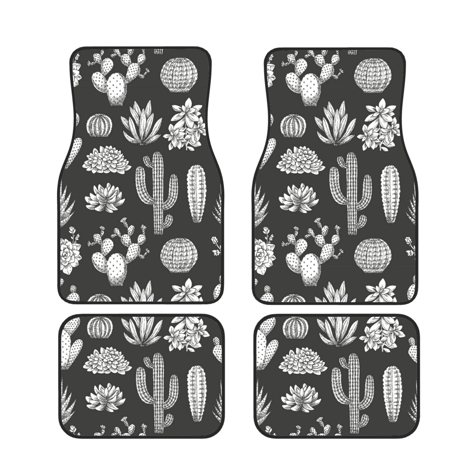 Alfombrillas de coche antideslizantes juego de 4 piezas neopreno diseño cactus para suelo 7