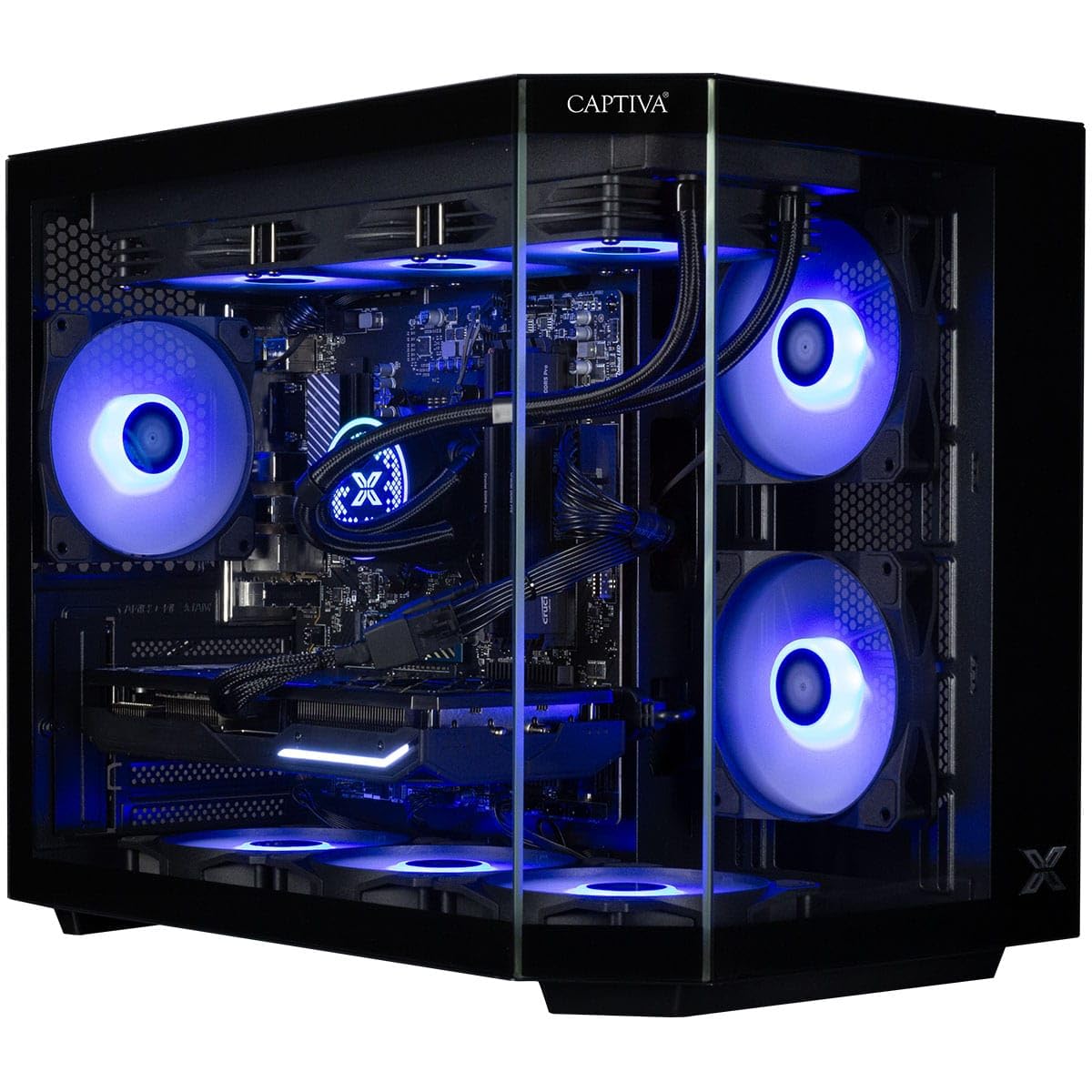 Captiva PC Highend Gaming R98-602 (Ryzen 7 7800X3D/RTX5070 12GB GDDR7/SSD 1TB/32GB/WLAN/Windows 11 Home 64-bit) (98602)