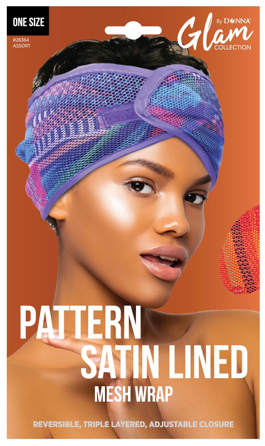 Amazon.com: DONNA PATTERN SATIN LINED MESH WRAP Silk Hair  display picture 1