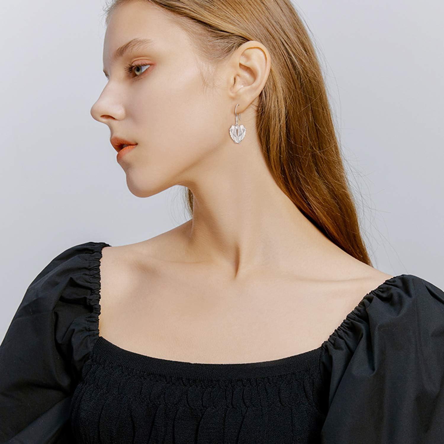 YFN Sterling Silver Angel Wings Earring with Cubic Zirconia - Ideal Gift for Women - Image 6