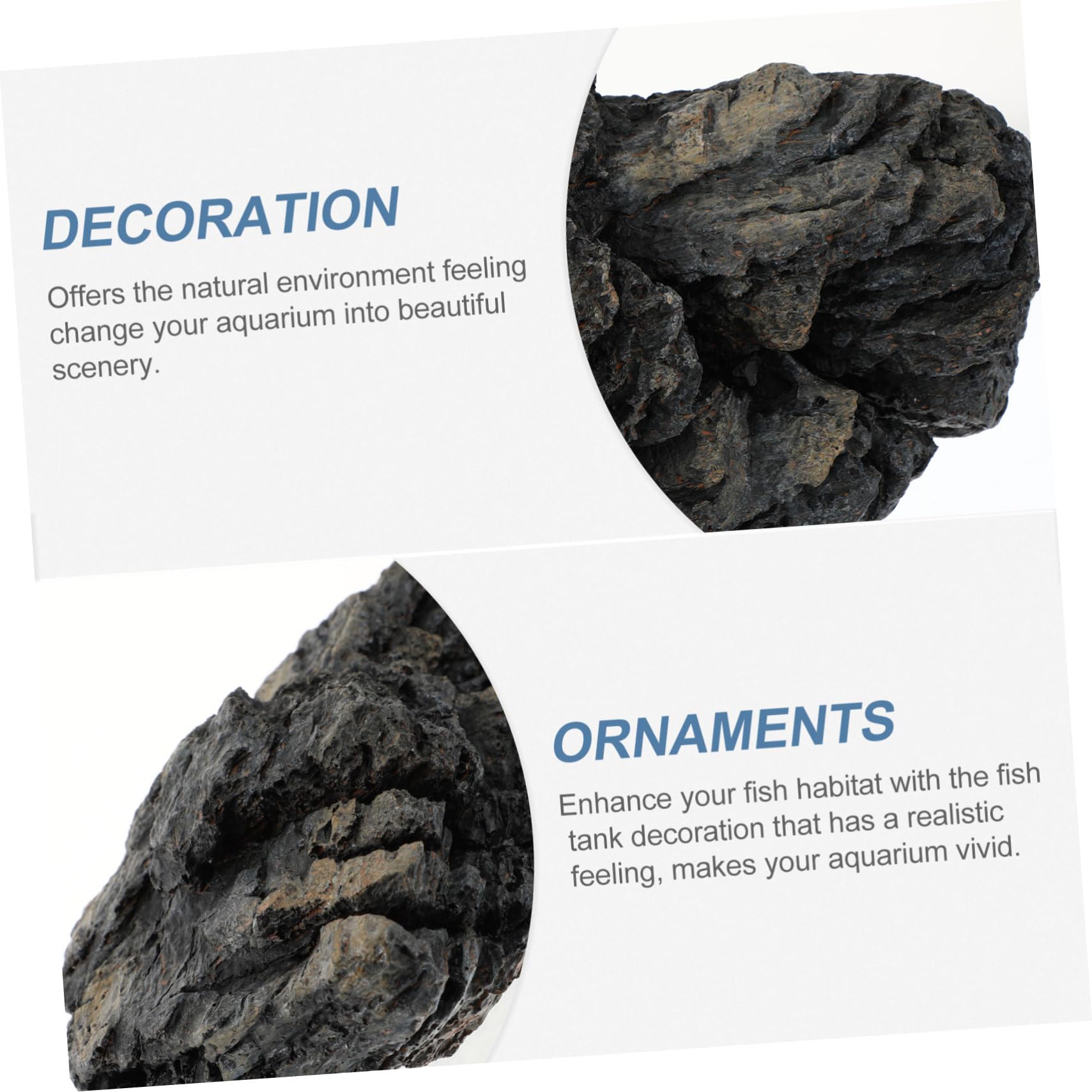 Pietra Decorativa per Acquario in Resina Nera dal Look Naturale | Ornamento Realistico per Vasche, Adatto anche Esposizioni Bonsai, Finitura Sicura Stile Casuale