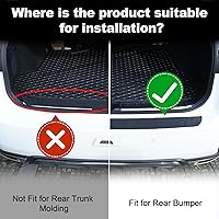 Vista 4 de SINGARO Protector de parachoques trasero de automóvil, 33.07 pulgadas x 2.75 pulgadas, accesorios exteriores de maletero de goma universal Negro