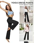 G4Free Pantalon large jambe pour les femmes robe de yoga pantalons avec poches haute taille travail affaires casual sweatpants