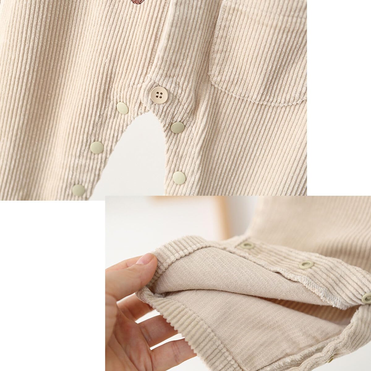 Salopette en velours côtelé pour bébés garçons et filles 6-9-12-18-24 mois-3 ans,Salopette d'été décontractée avec broderie ratons laveurs Pantalon à Bretelle avec Poches