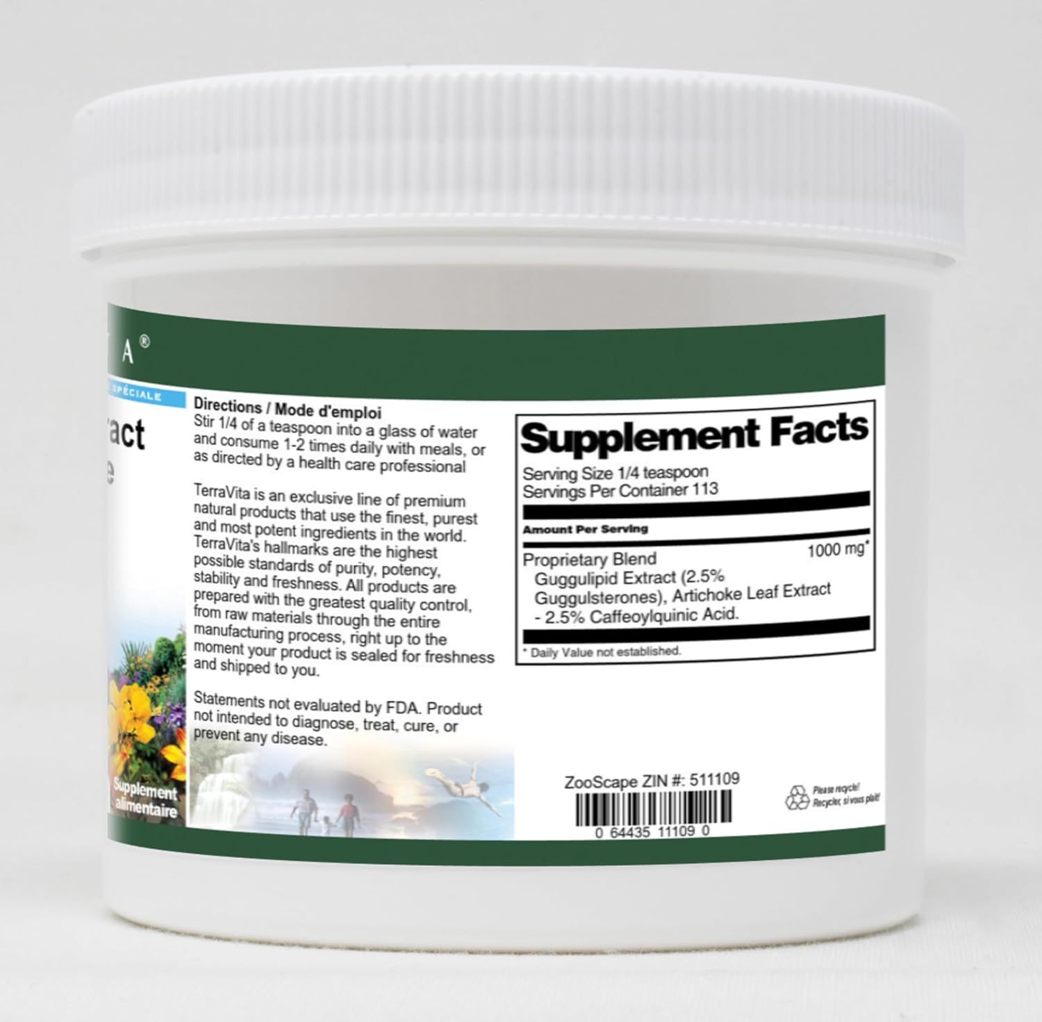 Terravita Guggulipid Extract and Artichoke Leaf Extract Complex Powder (4 oz, ZIN: 511109)