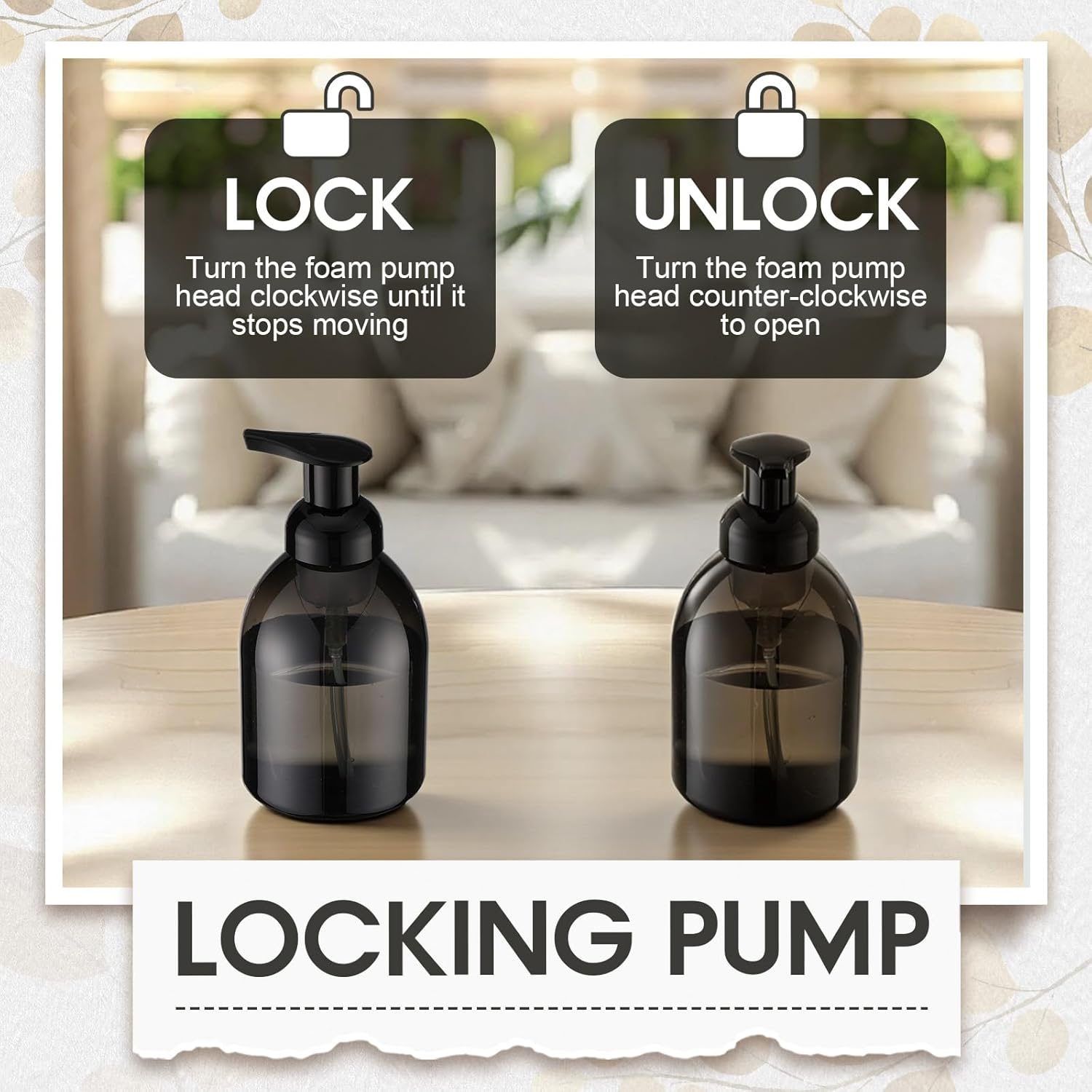 Uiifan 16 Pcs 17 oz Black Foaming Soap Dispenser Refillable Foam Pump Bottle Liquid Plastic Container for Kitchen Bathroom Commercial Concentrated or Regular Shampoo Body Wash Dish Liquid Soap - Image 4