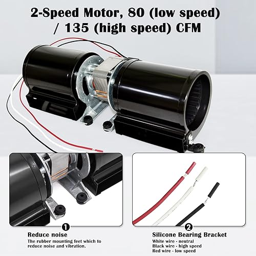 Miniatura 6 de Hiorucet Ventilador de chimenea para inserto Regency, 910-157P, Hampton HI300 H2100 I2400 Estufa de leña Rotom R7-RB167, Osburn FD006-1600, Pacific