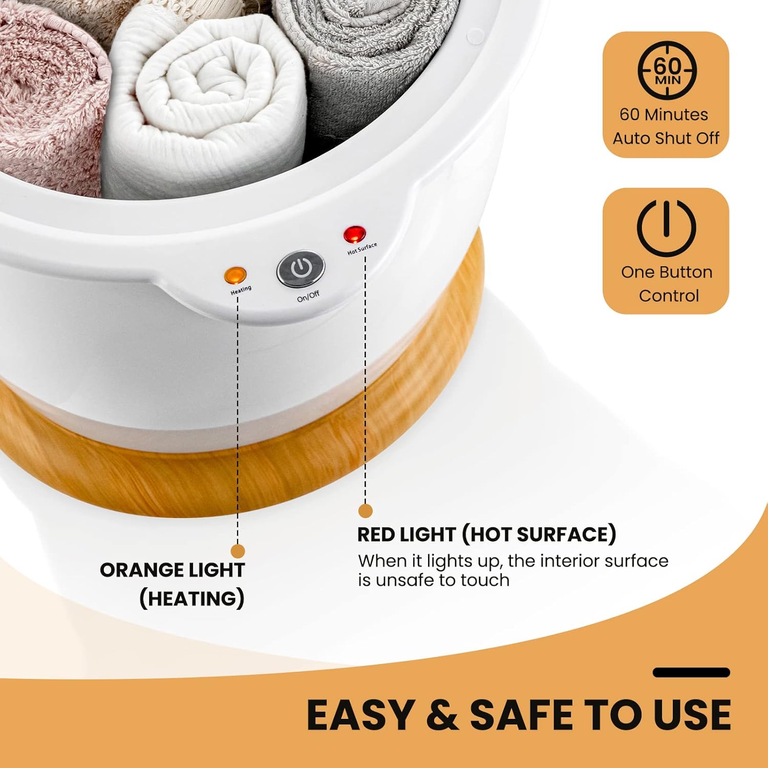 GIANTEX GT-GE-10158US-WH-ES Towel Warmer Bucket, White