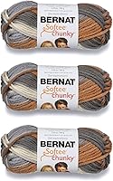 Vista 23 de Ovillo sólido Bernat Softee Chunky, Acrílico, Rojo Berry, Paquete de 1