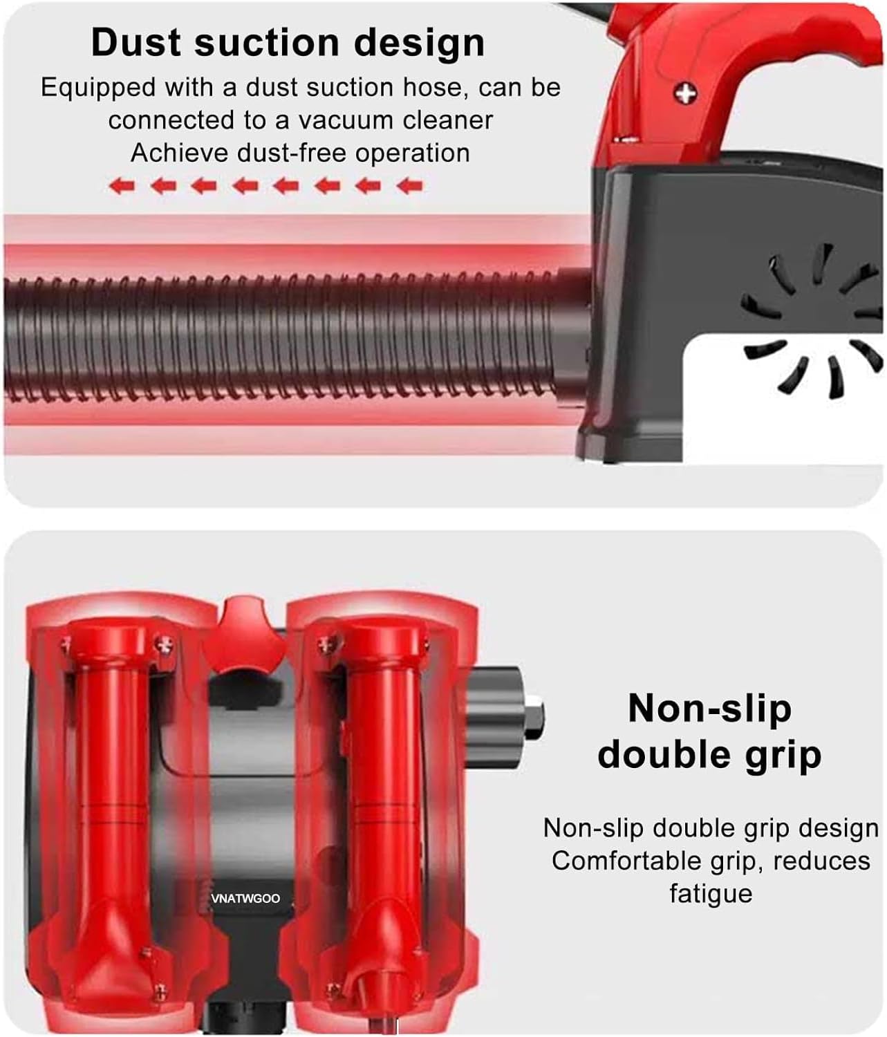 Handheld Electric Planer for Walls, Adjustable Depth Wall Leveling Machine, No Dust Stripping Tool, for Drywall and Concrete