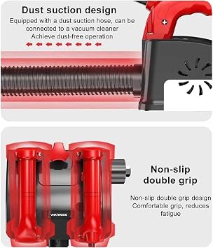 Automatic Wall Leveling Machine, Electric Handheld Wall Stripping Tool, Adjustable Depth Plaster Remover, for Cement Drywall