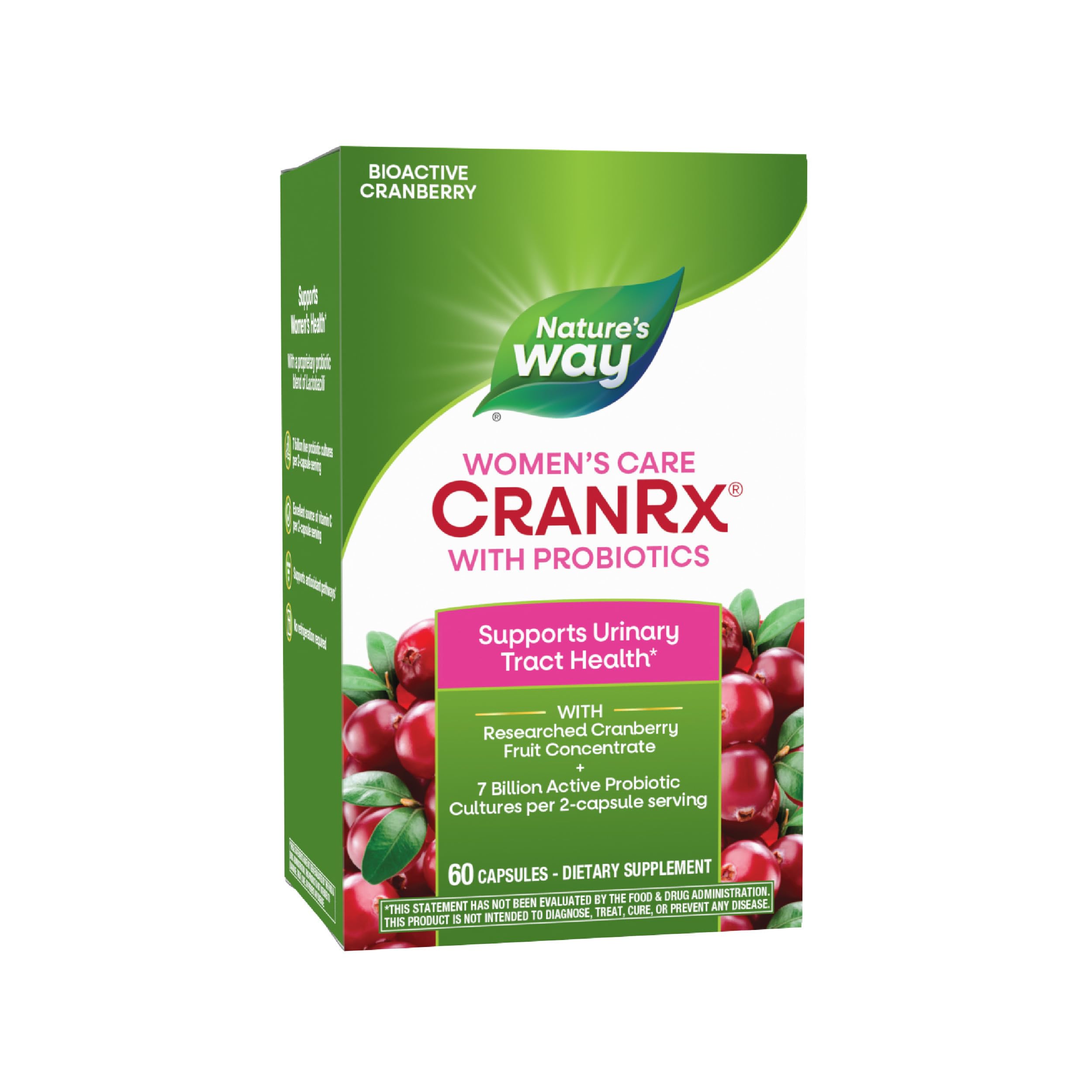 Nature's Way CranRx Bioactive Cranberry with Probiotics, Supports Urinary Health*, 60 Capsules