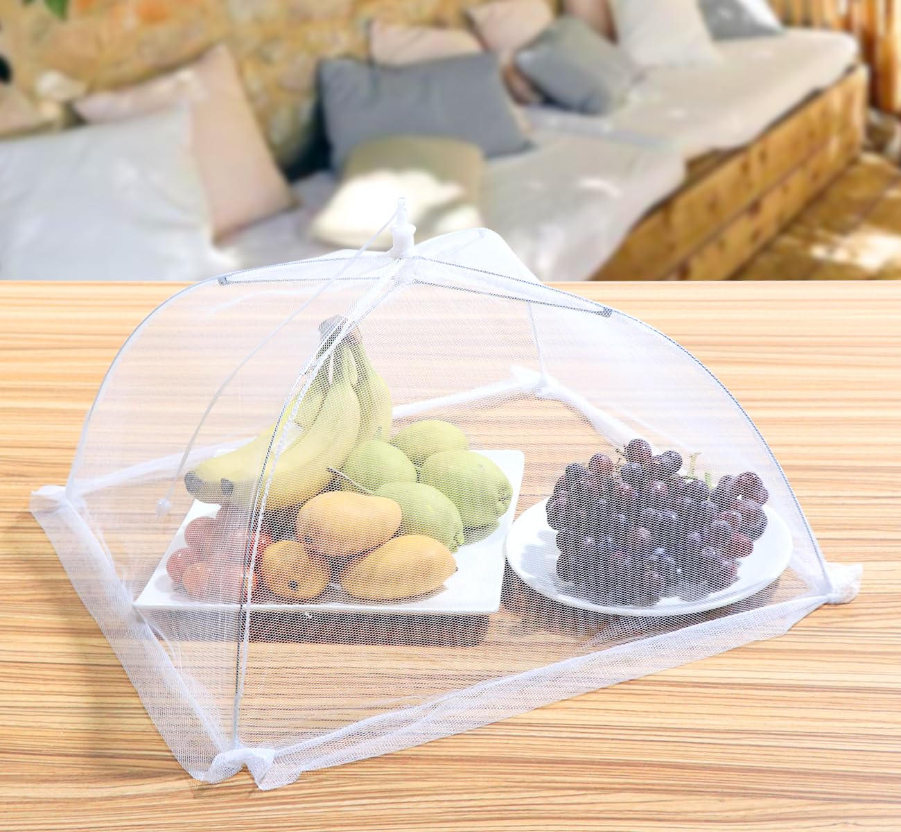Anstore, copertura in rete per alimenti, per pic-nic, 43,2 cm, riutilizzabile e pieghevole, protegge gli alimenti da mosche, insetti e zanzare, confezione da 5