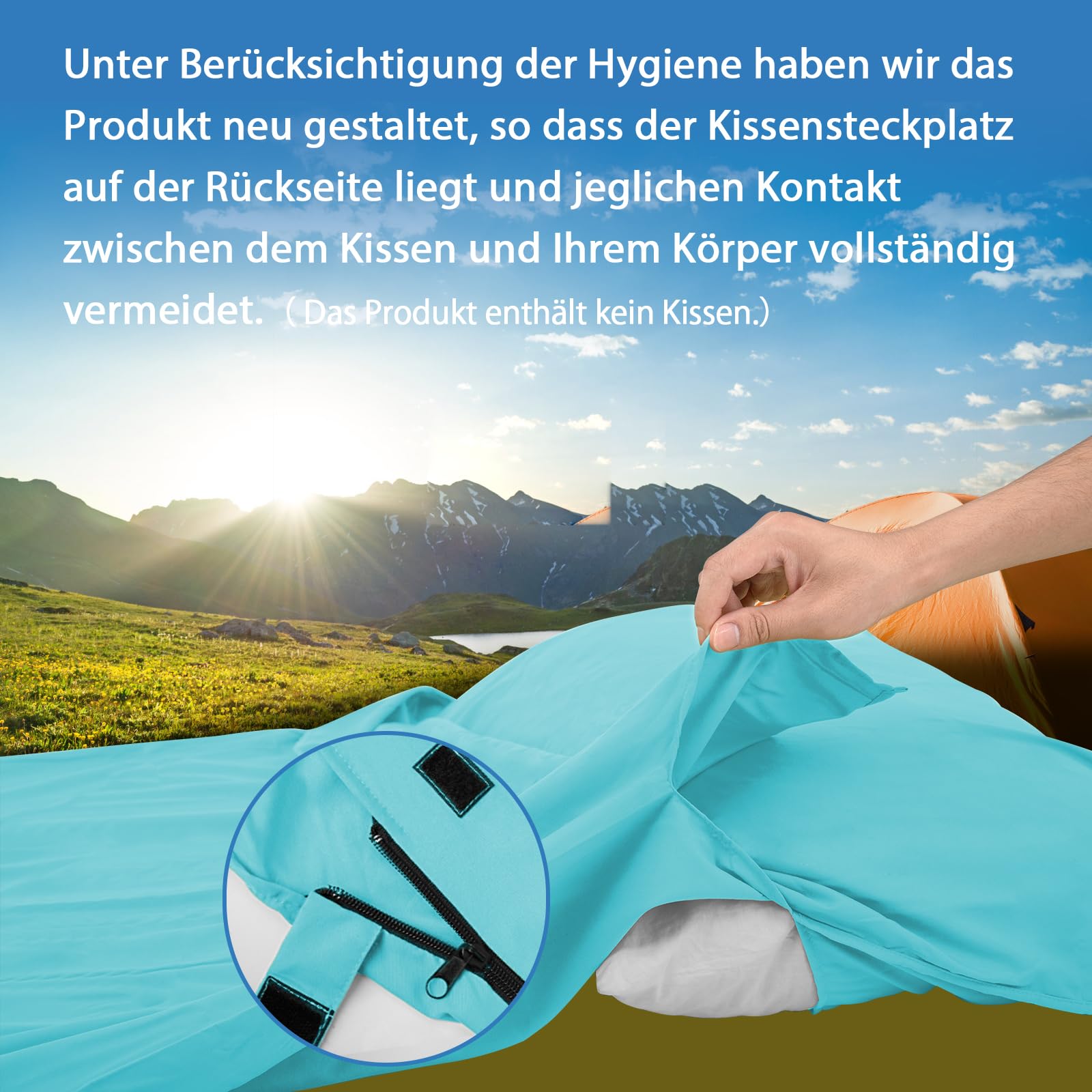 JAICOM Hüttenschlafsack, Ultraleichter Seideschlafsack für Reise, 2in1 Hüttenschlafsack, Schlafsack - 3, 4 Jahreszeiten Ultraleicht Mumienschlafsack, Ideal für Rucksackreise, Hotels, Outdoor, Camping