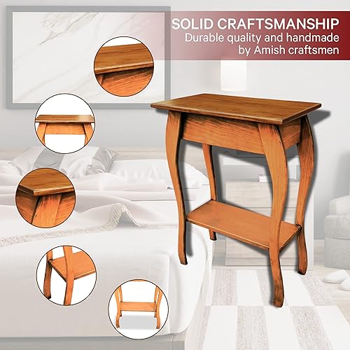 Miniatura 4 de Peaceful Classics Amish - Mesa auxiliar delgada hecha a mano para sala de estar, dormitorio, entrada y pasillo, mesa auxiliar delgada y estrecha con