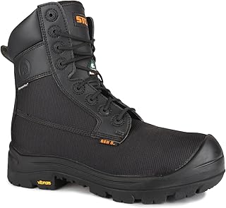 STC Footwear, Shire (S21994-11) | Black, Ballistic Nylon Metal Free 8" Work Boots | Vibram Outsole, Chemtech (No Product Animal)