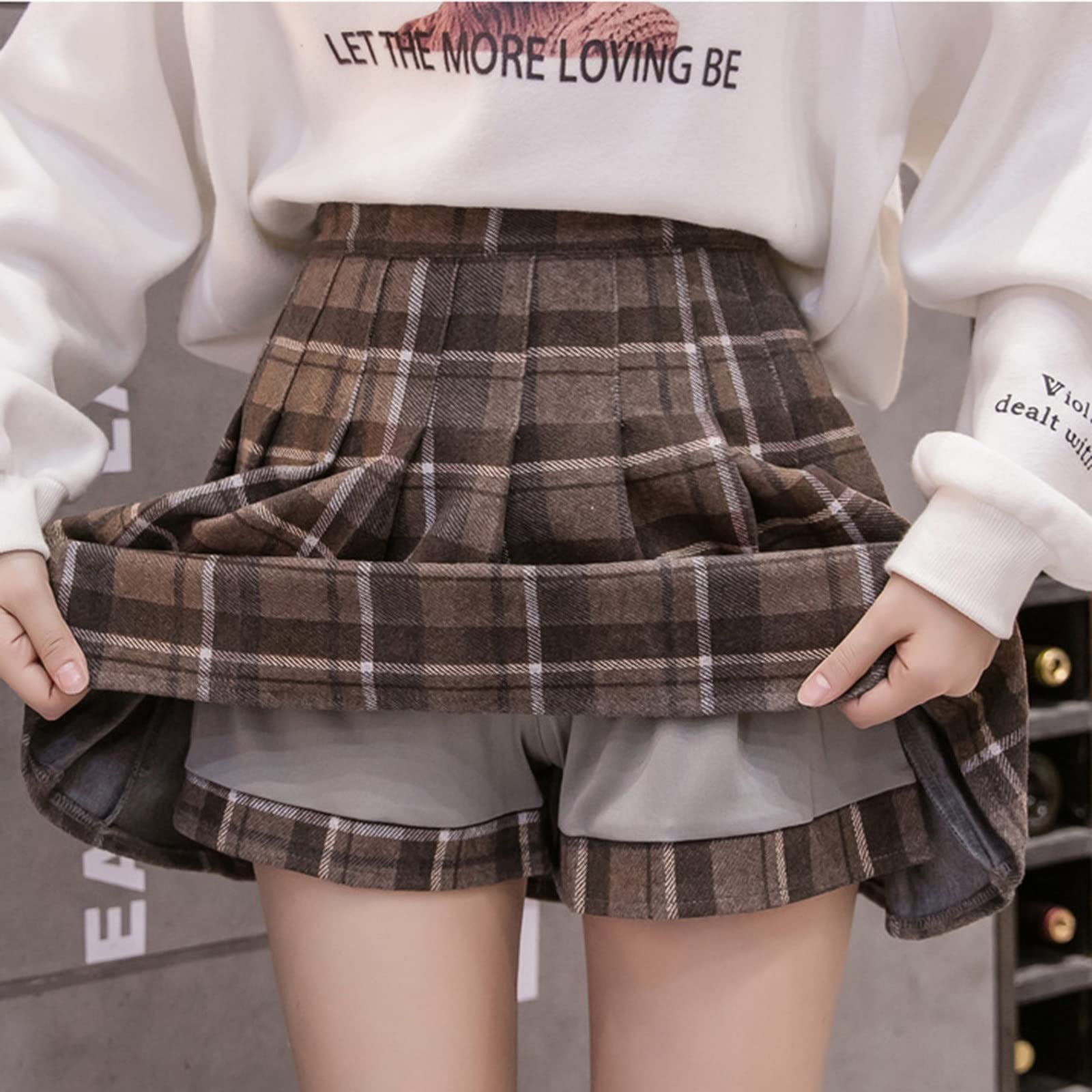 Faldas Mujer Falda Pantalones Cortos Mujer Cintura Alta Sexy Mini Falda Corta Escuela Plisado Gótico Una Línea Faldas Mujer
