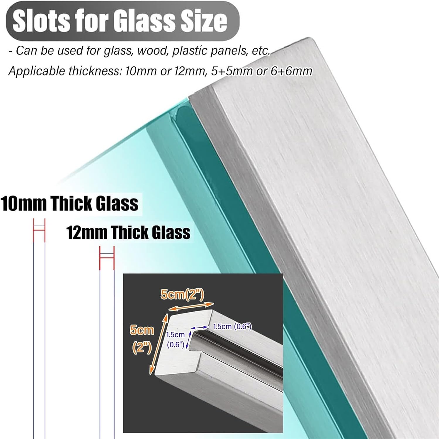 Stainless Steel 304 Glass Railing Post System 105cm | Silver Matte End Post & Clamp | Staircase Balusters for Stairs, Terraces, Gardens - Durable Metal Balustrade