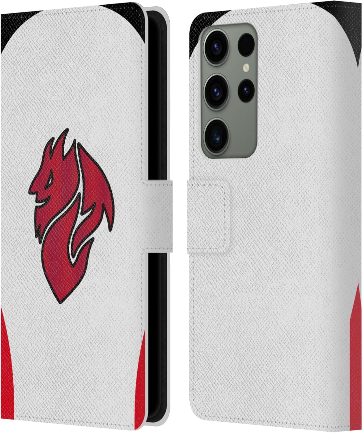 Head Case Designs Officially Licensed AC Milan Away 2025/26 Crest Kit Leather Wallet Case Compatible with Samsung Galaxy S23 Ultra 5G