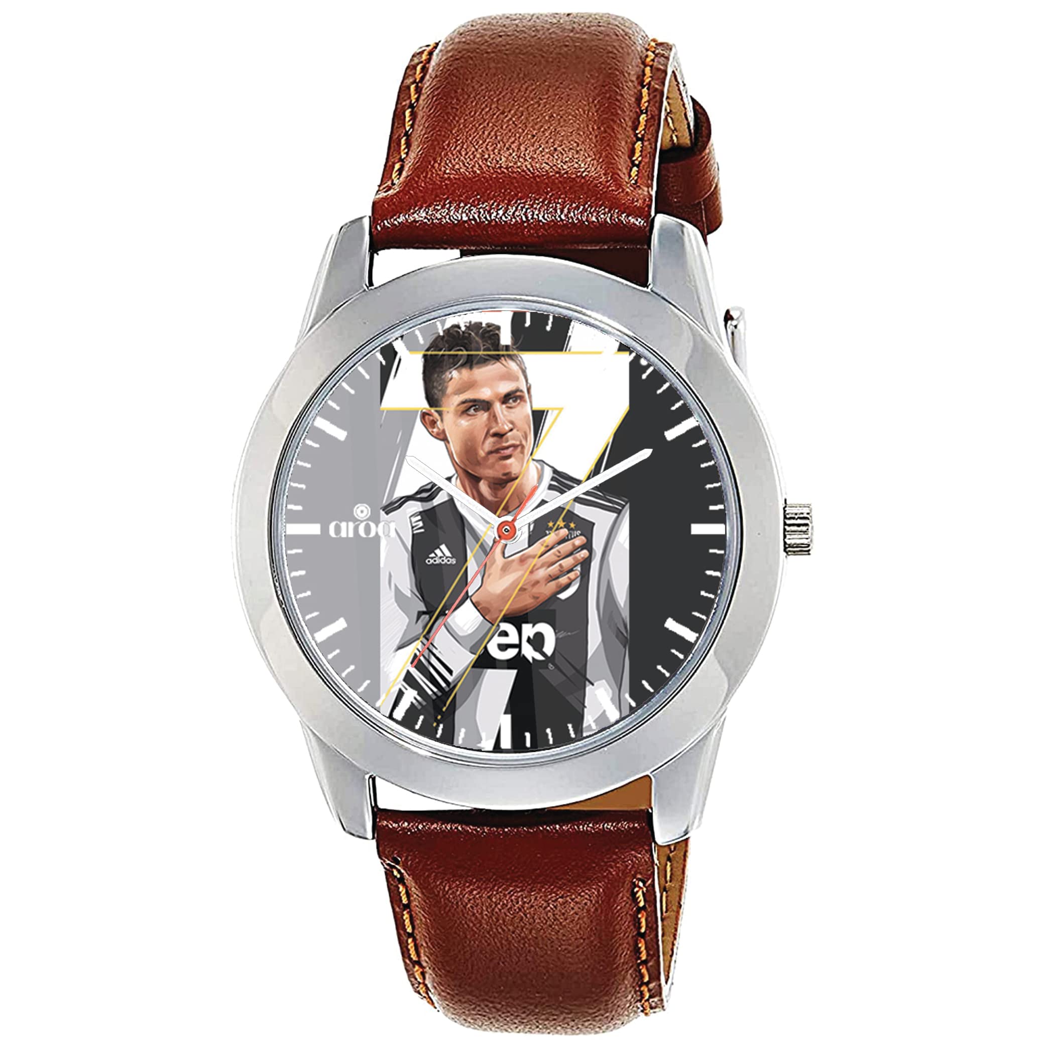 AROA Watch New Watch for 7 B&W Ronaldo Model : 116 Steel Metal Type Analog Brown Strap Watch Gray Dial for Men Stylish Watch for Boys (B0BZHTJG26) Amazon Price History, Amazon Price Tracker
