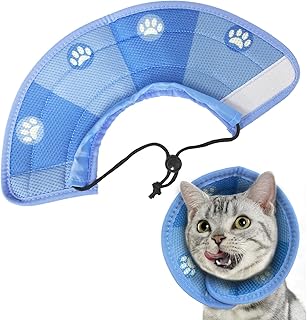 1 x Conical Head Cover, Soft Recovery Pet Collar, Pet Dog Collar, Adjustable Cat Recovery Collar, Suitable for Cats and Small Dogs, Surgical Recovery (Blue) product image