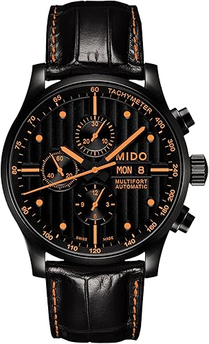 Miniatura 1 de Mido MIDO-M0056143605122 Multifort - Reloj analógico con pantalla analógica color negro con correa extra naranja Negro Cronógrafo