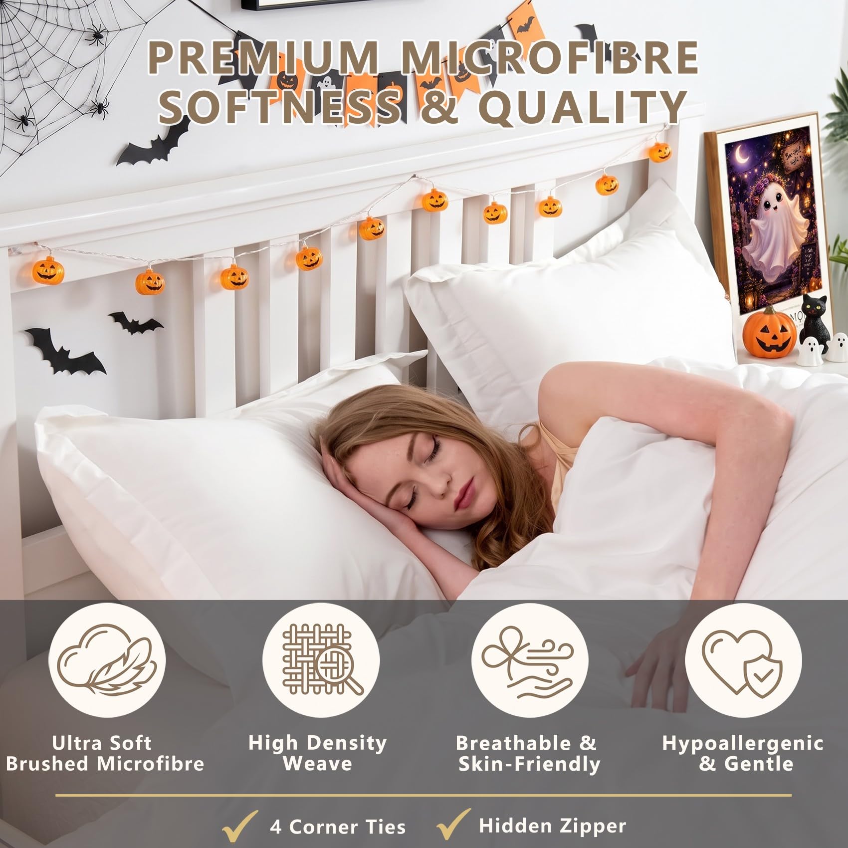 Generisch Geisterkranz Bettwäsche 220x240 3tlg Schlafzimmer Deko