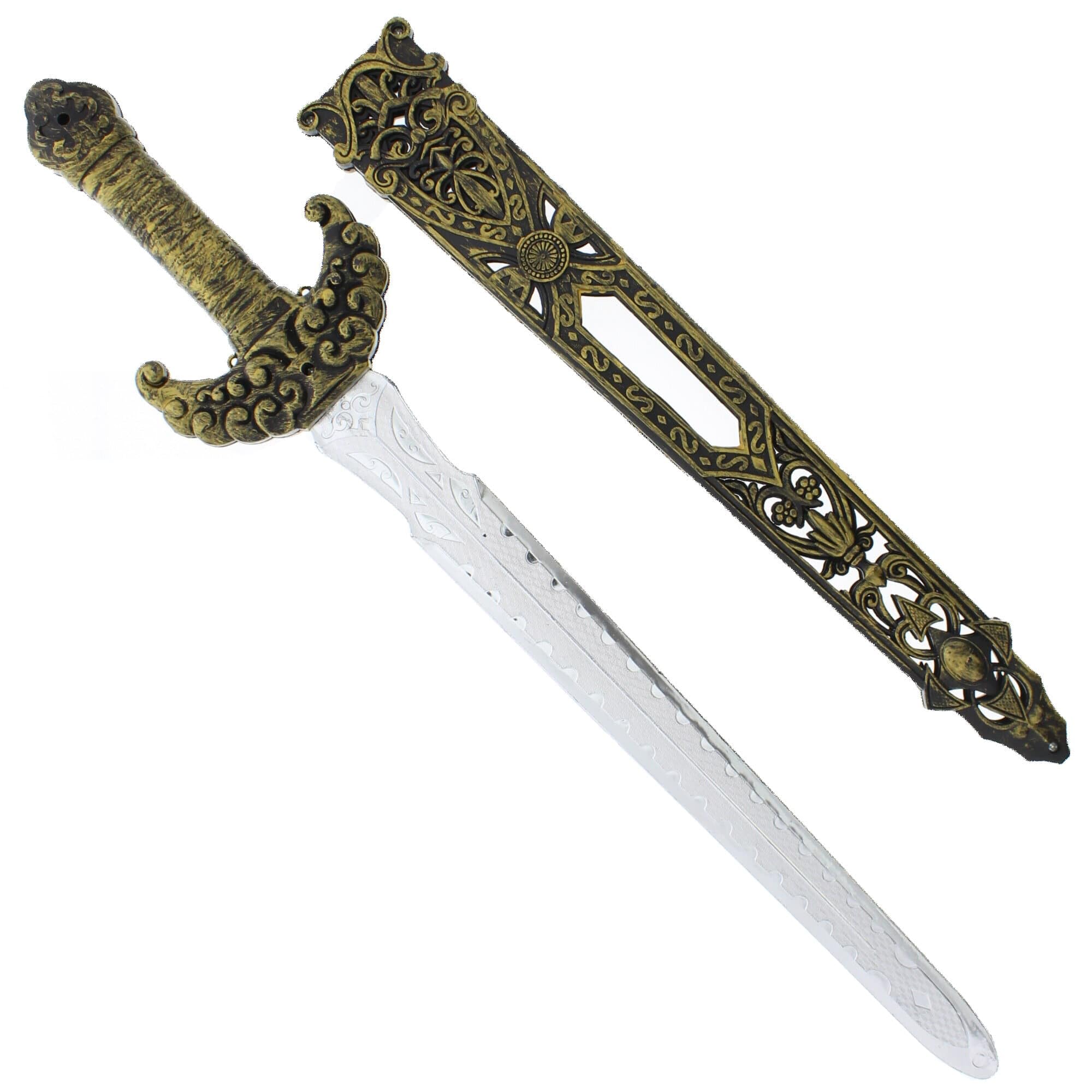 Zac's Alter Ego Deluxe Medieval Sword & Sheath - Long Antique Effect Fancy Dress Medieval Knight Weapon Buccaneer