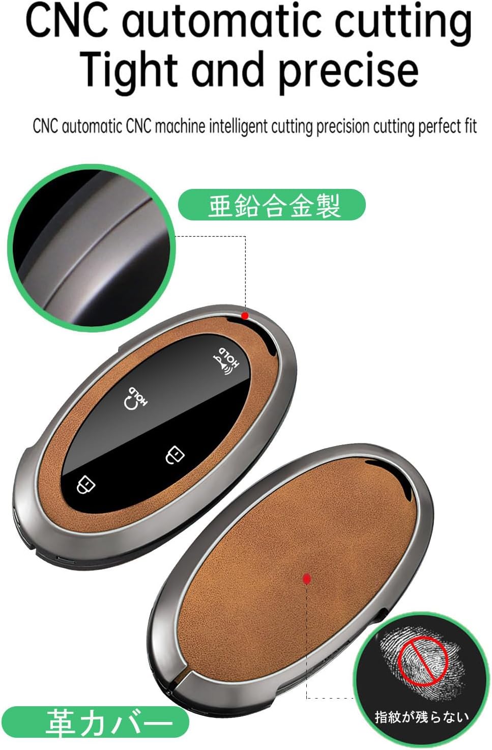 KUNIO Zinc Alloy PU Leather Car Key Fob Cover Case Fit for Hyundai Ioniq 5 Ioniq 6 Grandeur Sante Fe Hybrid Sonata 2025 Elantra N 2026 Key Fob Shell Keychain Key Holder A Brown