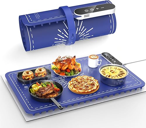 Miniatura 3 de Tapete de calentamiento para alimentos, tapete de calentamiento de alimentos mejorado a 248 , bandeja de calentamiento eléctrica con almohadilla