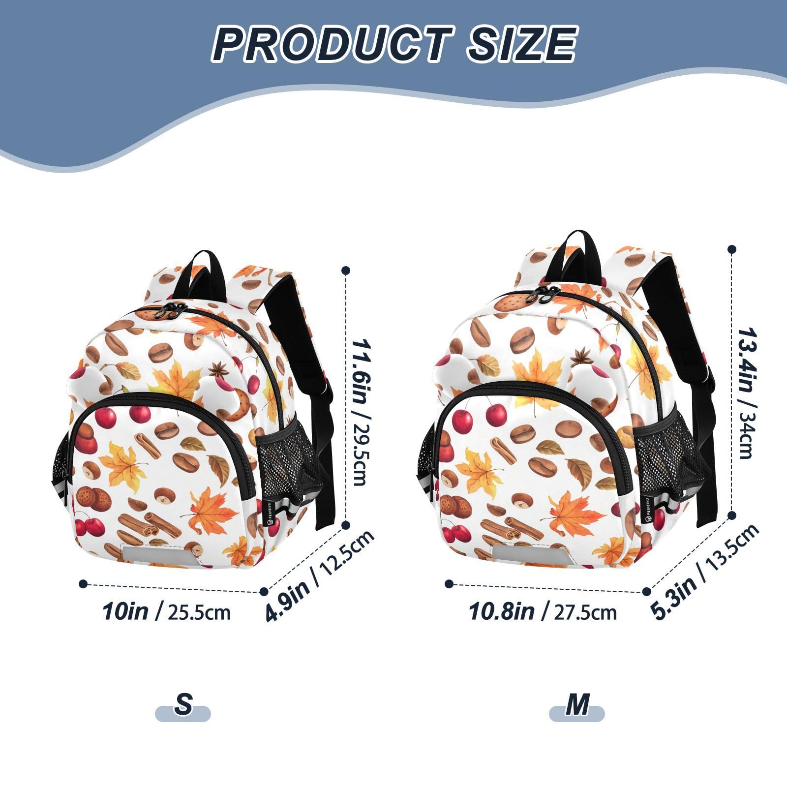 Cherry Cinnamon White Toddler Harness Backpack for Boys Girls 3-6 Years Kids Backpack with Anti Lost Safety Leash Baby Travel Bag for Travel Preschool Walking