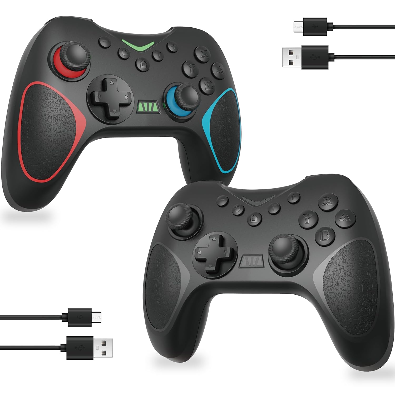 Playnex Wireless Switch Controller 2 PACK for Switch 1 and 2/Lite/OLED/PC/Android/IOS Switch 2 pro Controller with Hall Effect Joystick/Wake-Up/Turbo/Dual Vibration/Programmable (Black)