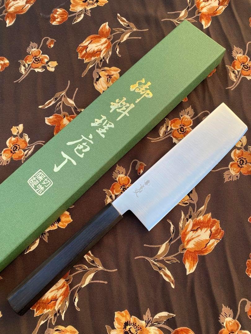 菜切 165mm 寛丈作　青紙スーパー 黒檀八角柄 Aogami super 菜切 165mm 寛丈作 青紙スーパー 黒檀八角柄 Aogami super Bunka