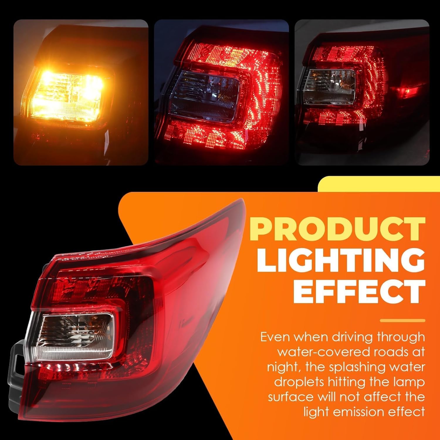 Tail Light Assembly Right Side with Bulb Compatible with Outback 2015 2016 2017 2018 2019 Rear Brake Lamp Passenger 84912AL05A 14495358