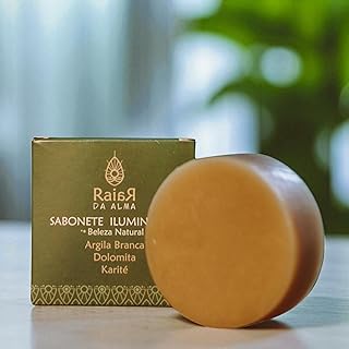 Sabonete Iluminador - com Dolomita, Alcaçuz, Laranja, Romã, Karité e Óleos Essenciais - Purifica, Revitaliza e Renova.