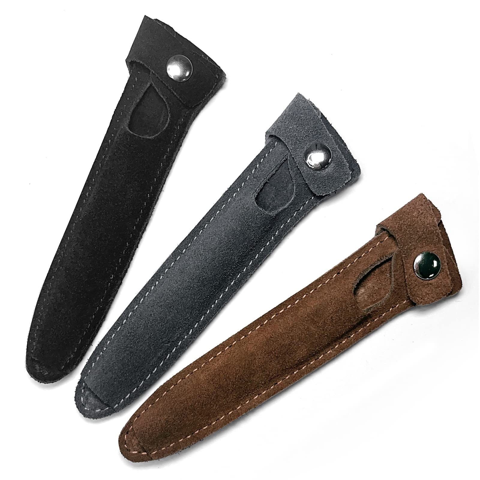 Honey JoyScissors Bag Genuine Leather Scissors Safety Sheath Bag Stylist Scissors Cover Protector Barber Shears Hair Scissor Sheath for Hairdressers Pack of 2 (HJ-BHT01-Black)