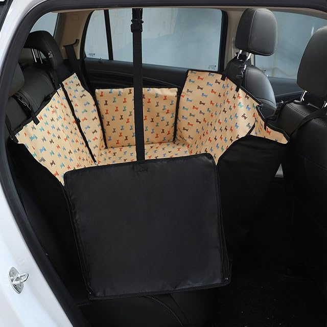 Foto 2 de 5 de PETCUTE Protector Coche Perro Funda de Asiento Trasero para Mascotas Impermeable Cubre Asientos Coche Perro