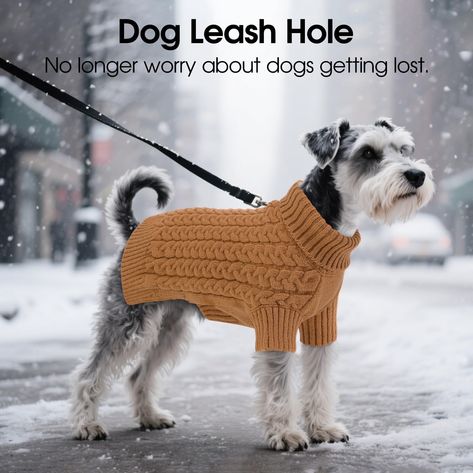 ASENKU Hundepullover für Kleine Hunde S – Winter Warm Gestrickt mit Geschirröffnung, Waschbarer Rollkragen Strickpullover mit Beinen, Ideal für Dackel (Teckel), Mops & Malteser