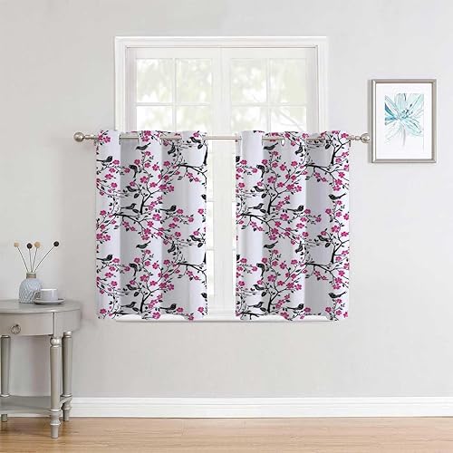 Cortinas De Cocina Modernas Cortinas De Cocina Modernas - Cortinas de puerta trasera corta con ojales, tela acústica de 110 pulgadas de ancho por 96