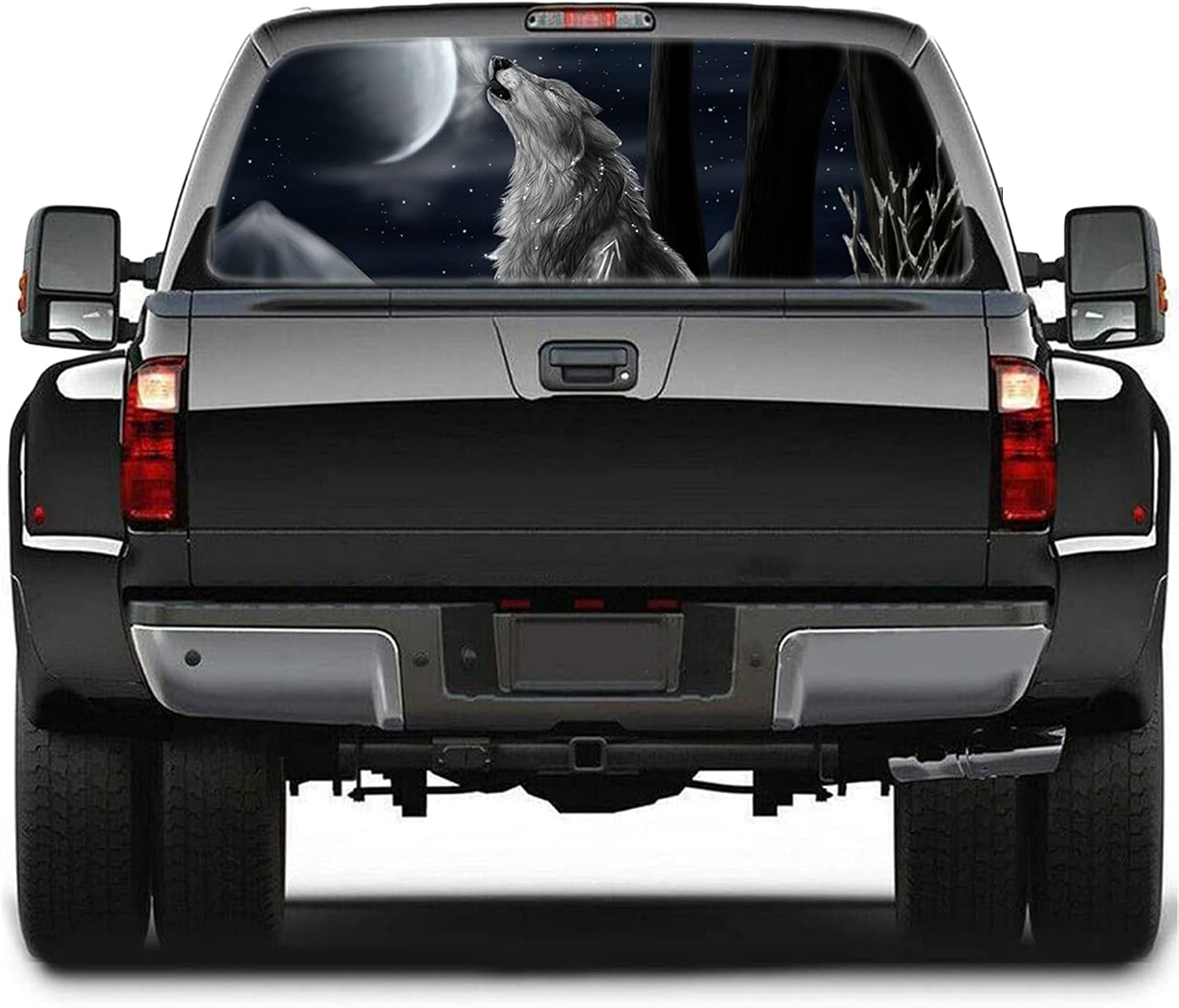 Arctic Wolve Car Rear Window Sticker, Perforated Window