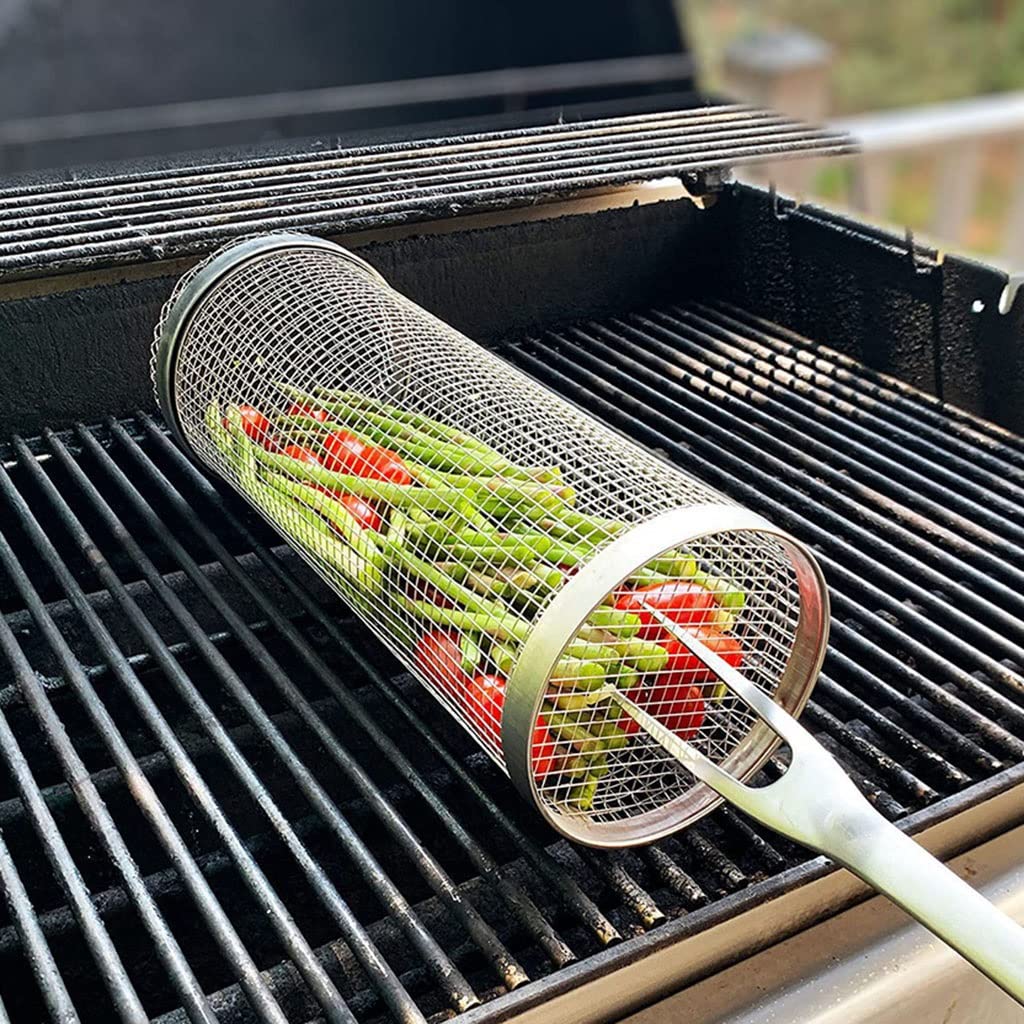 Cestello Per Barbecue In Acciaio Inox - Griglia Portatile Per Carne, Verdure E Pesce - Foto 11