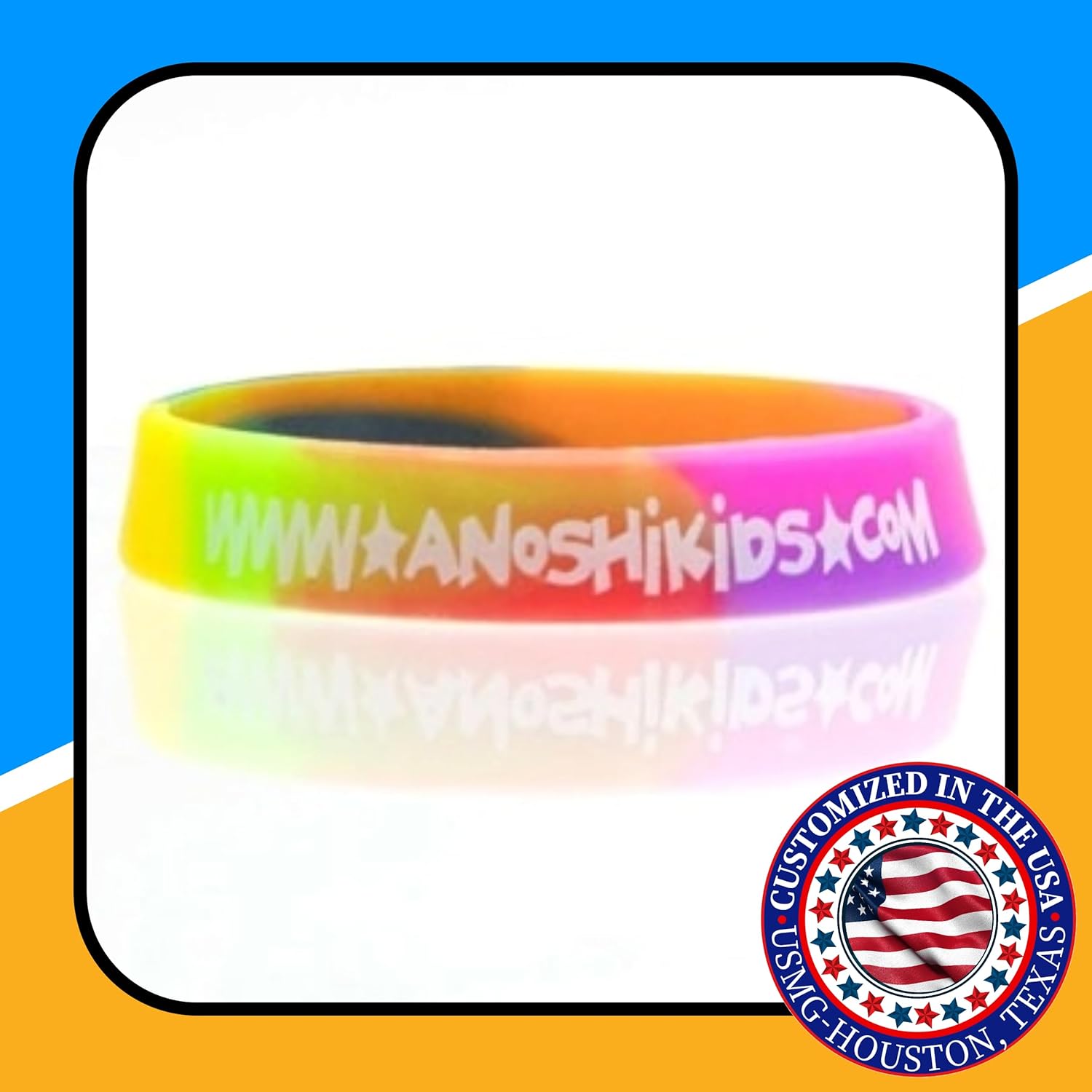 USMG Swirl Colored Custom Silicone Wristbands - Personalized 1/2" Rubber Bracelets One-Color Print for Marketing & Events