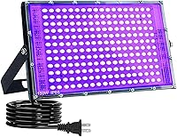 Vista 16 de Luces Negras de 100W, Luz de Inundación de Luz Negra con Enchufe e Interruptor, para Fiesta Fluorescente, Halloween, Póster Fluorescente