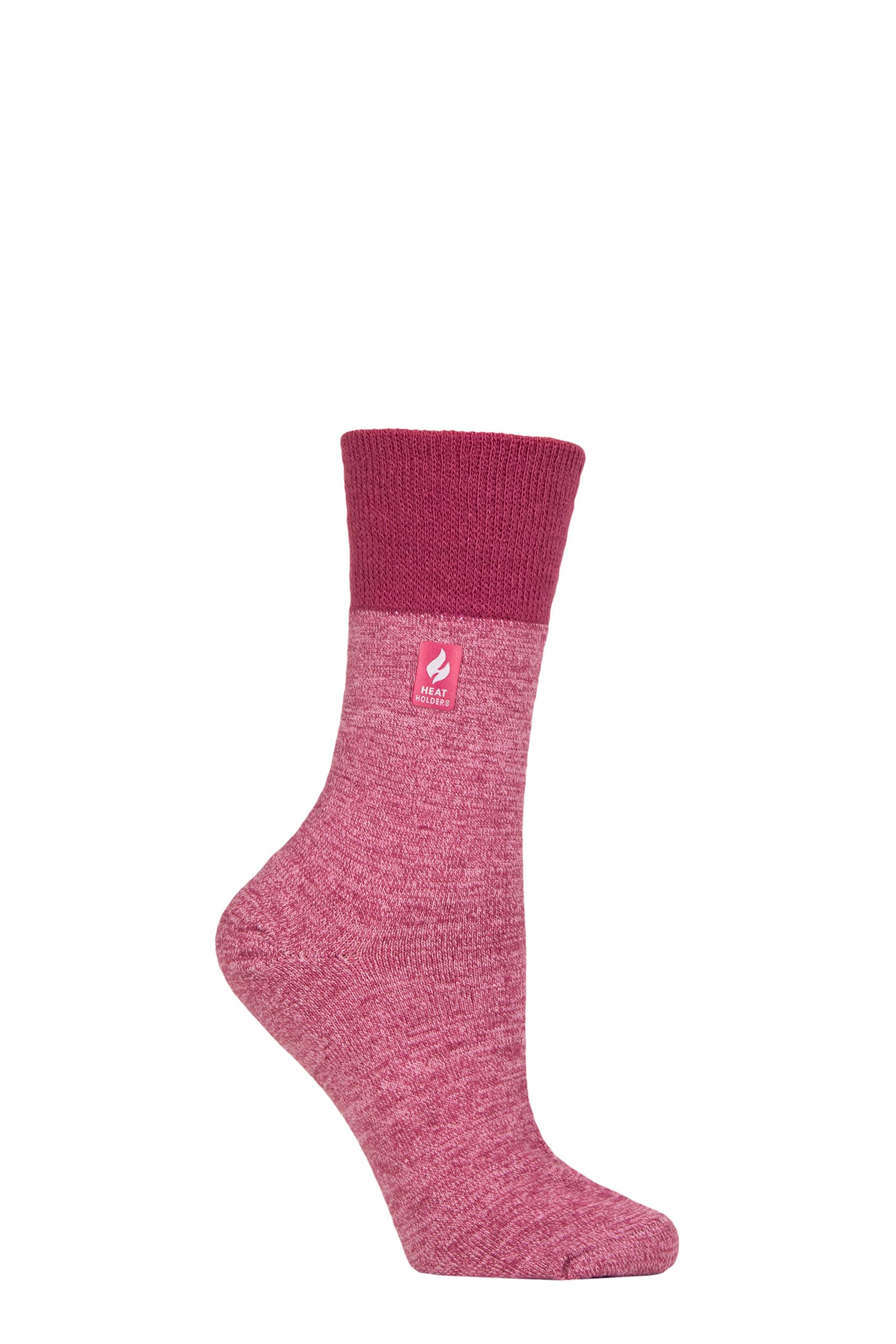 SockShop Gentle Grip Heat Holders Womens Socks - Thermal, Warm, Cosy, Gentle Cuff. Soft Top, Plain, 1 Pairs Size 4-8 (UK, Numeric, 4, 8, Regular, Regular, Pink)