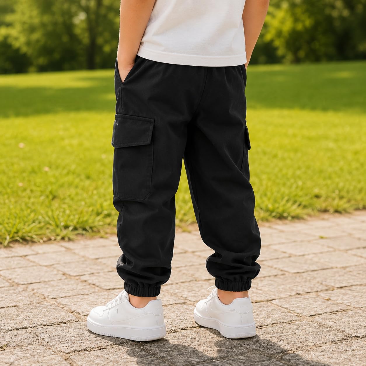 Baby Boy Pants Large Pockets Cargo Joggers Pants for Boys Khaki Pants Toddler Casual Cargo Pants
