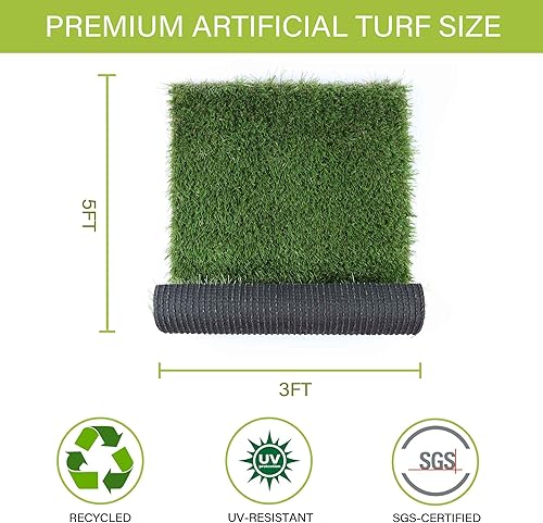 Miniatura 2 de SunTurf Hierba para perros para entrenamiento de orinal, césped artificial para perros, almohadillas de hierba falsa de 3 x 5 pies, suministros