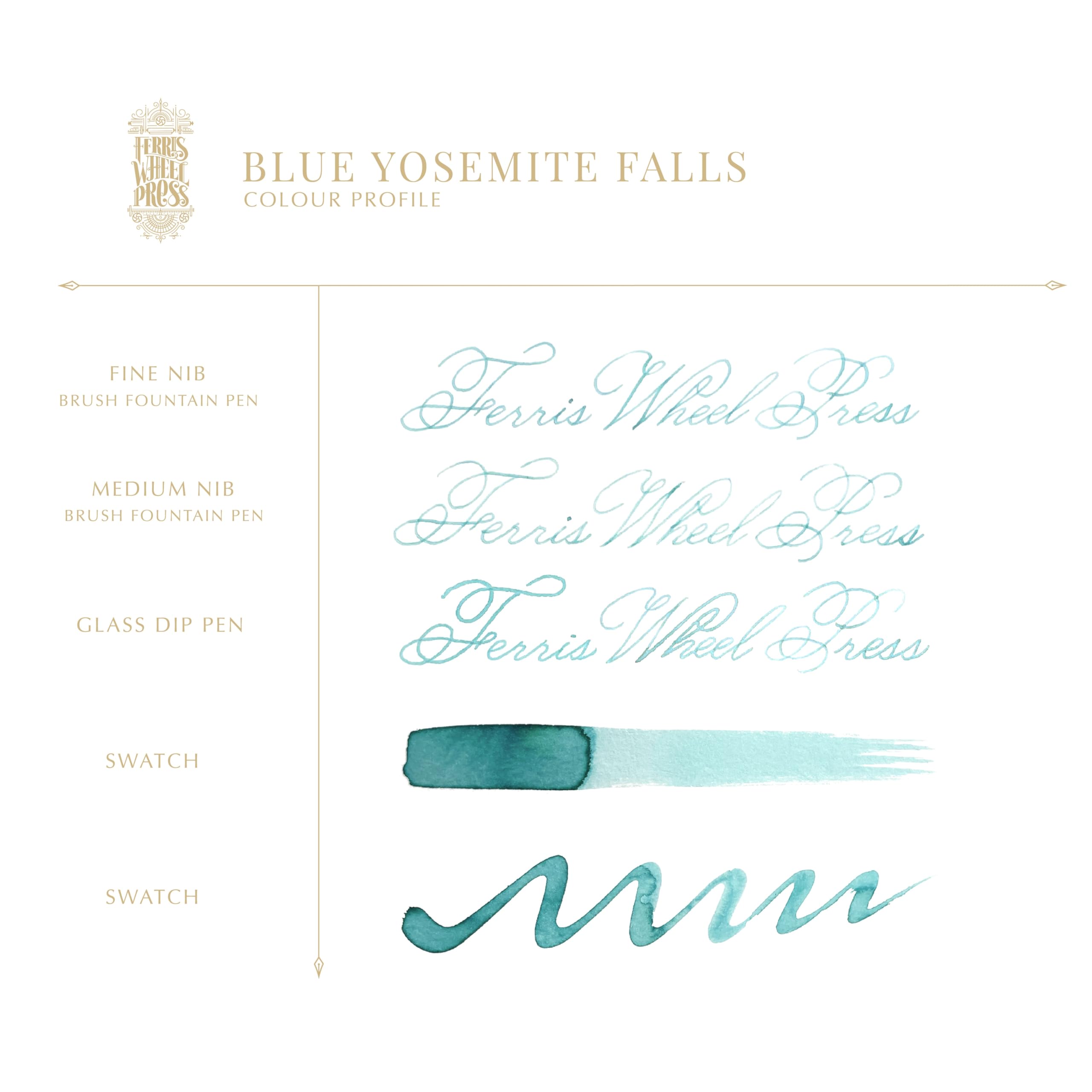Ferris Wheel Press Fountain Pen Ink | Everyday Ink Collection | Blue Yosemite Falls | 38ml - Image 3