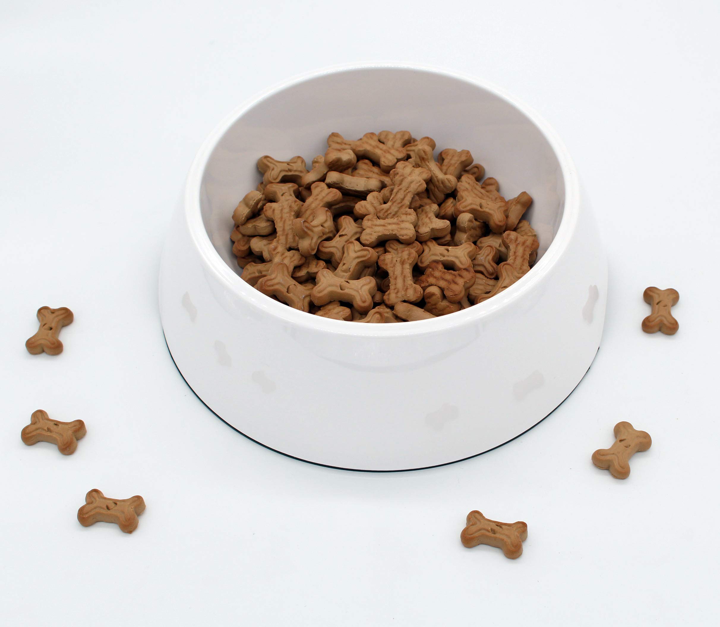 The Pets Company Stainless Steel & Melamine Dog Feeding Bowl| Food Bowl for Dogs and Cats, 420 Ml, Medium, White