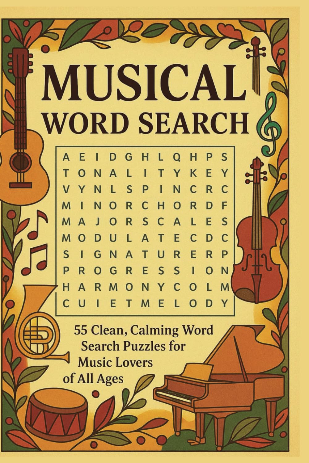 Musical Word Search Puzzle Book: 55 Clean, Calming Word Search Puzzles for Music Lovers of All Ages