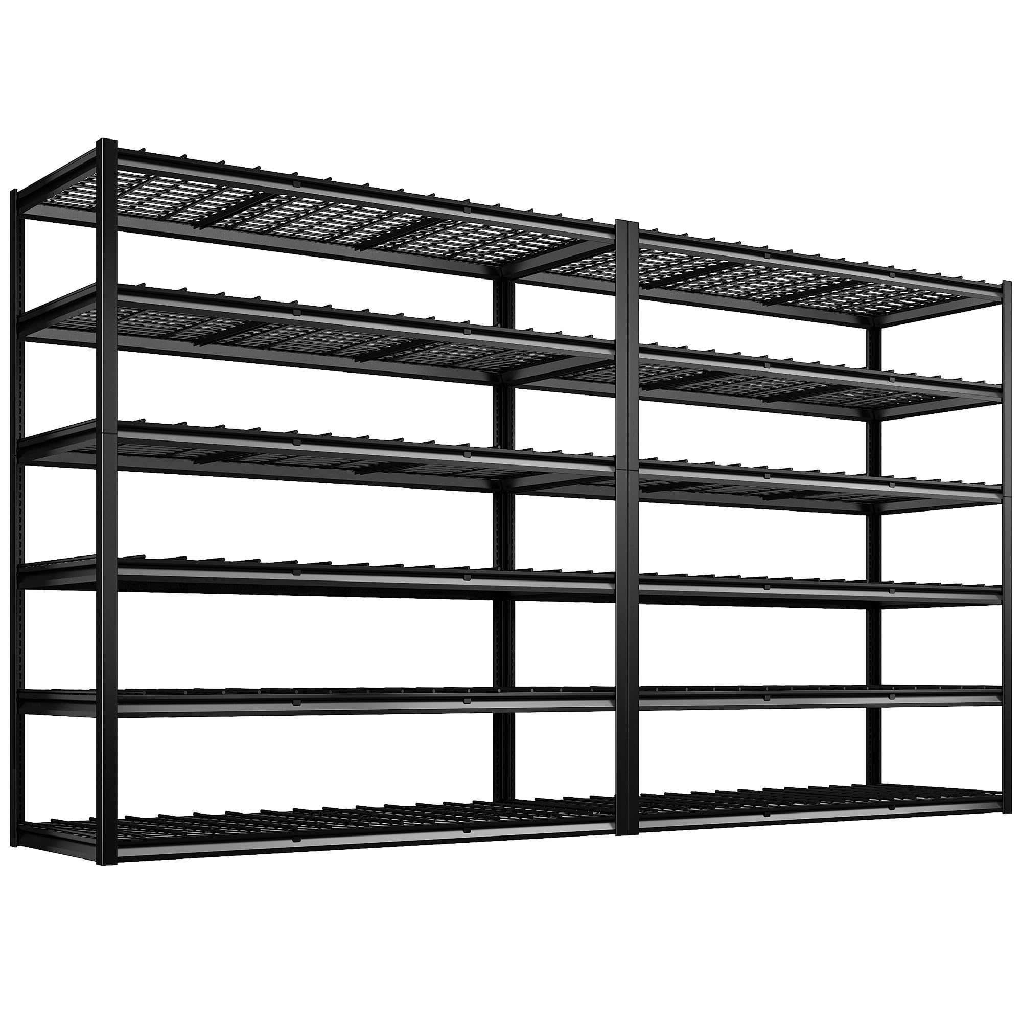 REIBII 60" W Garage Shelving, 2900LBS Storage Shelves, 6 Tier Heavy Duty Shelving, Adjustable Metal Shelving Units and Storage Rack for Warehouse, Pantry, Basement, 60" W x 84" Hx 24" D, 2 Pack